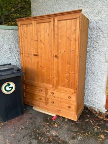 Free solid oak wardrobe (3 door, 4 drawers)
