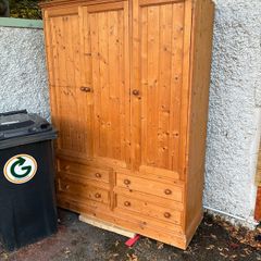 Free solid oak wardrobe (3 door, 4 drawers)