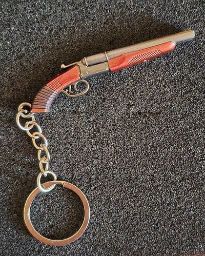 Keyring, firearms, luger. Nagant, glock, colt.