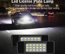 LED Rear Number Plate Bulb SMD Bright White Canbus License Plate Lights for CITROEN PEUGEOT