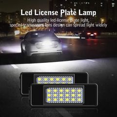 LED Rear Number Plate Bulb SMD Bright White Canbus License Plate Lights for CITROEN PEUGEOT