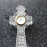 Irish Galway crystal glass cross with clock,,,good condition ,see pictures,,,clock needs a battery,buyer collects or pays postage ,thank you,,take as is, Image 8
