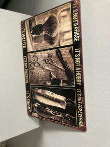 Tin Plate Barber Sign