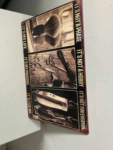 Tin Plate Barber Sign