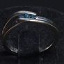 14ct White Gold Blue Stone Ring Je t aime toi Romantic French Engraving 3.18g Image 2