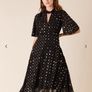 Monsoon Demetria sequin hearts hanky hem dress black Image 5
