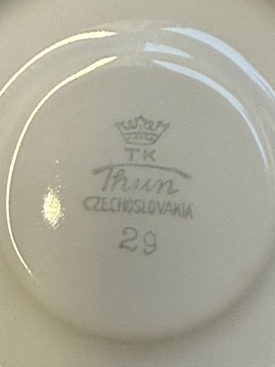 Gold Lustre white mini teacups and sauces by TK Thun Czechoslovakian