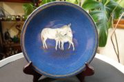 Wedgwood Powder Blue Lustre Plate Ground Animal Series Porcelain Antique James Hodgkiss SUPER RARE