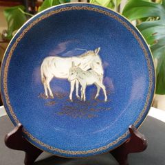 Wedgwood Powder Blue Lustre Plate Ground Animal Series Porcelain Antique James Hodgkiss SUPER RARE