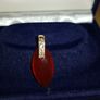 14 ct gold pendant withNatural  Carneol stone and Natural  diamonds Image 2