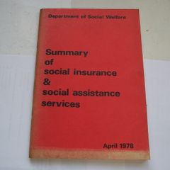 1978 'Summary of Social Insurance & Social Assistance Services' booklet