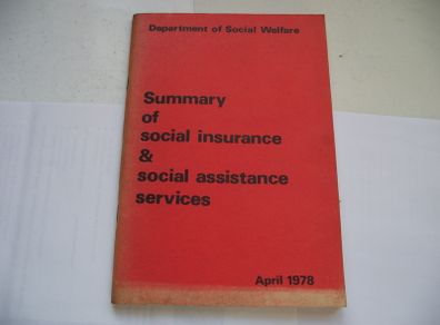 1978 'Summary of Social Insurance & Social Assistance Services' booklet