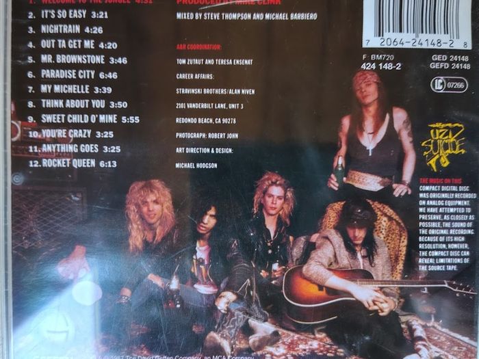 Guns N Roses - Appetite For Destruction CD (1987) Reissue Classic Hard Rock VG+