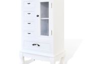 Cabinet with 5 Drawers 2 Shelves White
