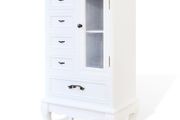 Cabinet with 5 Drawers 2 Shelves White
