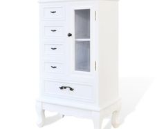 Cabinet with 5 Drawers 2 Shelves White
