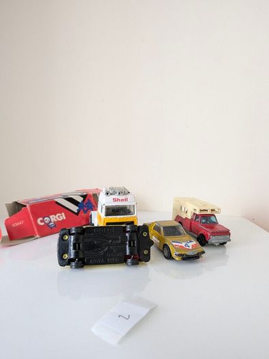 4 vintage Corgi Juniors die-cast models, made in Great Britain. These are classic 1:64 scale models