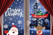 Peeping Santa Rudolph and Snowman, 8 Sheets Snowflake Christmas Window Stickers Xmas Window Clings (FREE POSTAGE)
