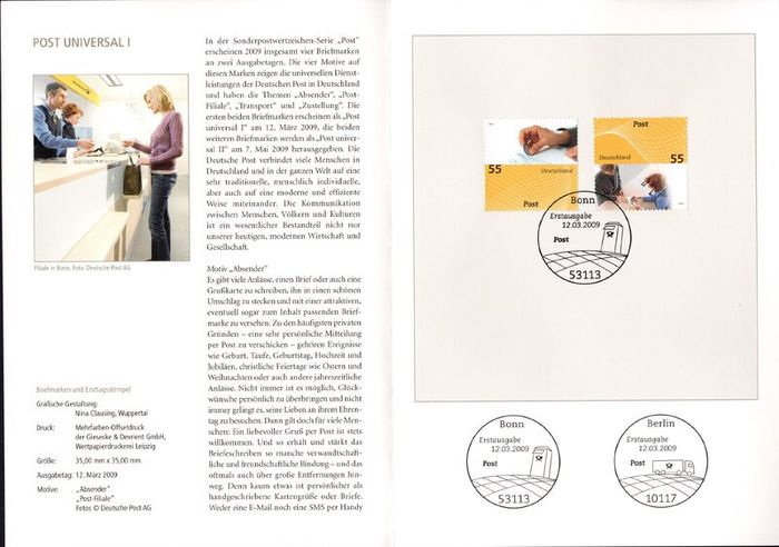 2009 Bundes Republic Deutschland (Germany) Federal Annual Stamp EFT Collection 2009 with 43 images of contents