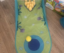 Bluey bowling game and ball pit