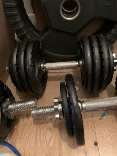 60kg Adjustable Cast Iron Dumbbell Set 4 Dumbbell Bars Included
