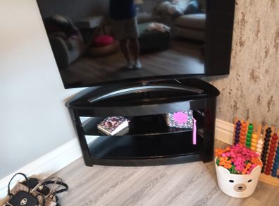 Beautiful Black Glass TV Unit