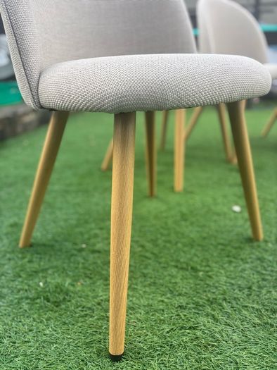 6 x Beige Fabric Dining Chairs