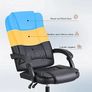 High-back ergonomic office swivel chair, executive seat with tilt function, PU leather gaming chair, supports up to 150kg(Black) Image 4