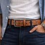 Premium Embossed Genuine Leather Belt Stylish Vintage Designer Belt Durable Formal & Casual Waist Belt Image 6
