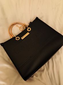Black Tote Bag with RIL emboss design