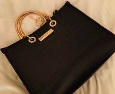 Black Tote Bag with RIL emboss design