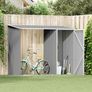 Garden Firewood Shed Grey 245x98x159 cm Galvanised Steel Image 2