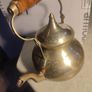 Vintage Solid Brass Tea Pot Kettle With Wooden Handle Made In India Image 10