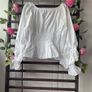 Bershka white 100% cotton long sleeve top medium Image 7