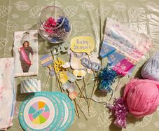Baby Shower Essentials Pack. Tablecloth, Game and More