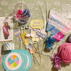 Baby Shower Essentials Pack. Tablecloth, Game and More