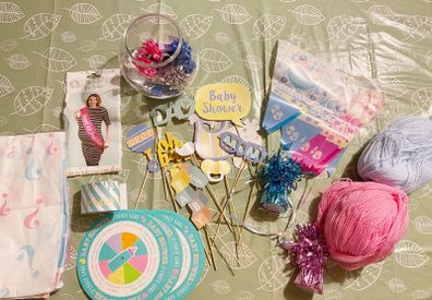 Baby Shower Essentials Pack. Tablecloth, Game and More