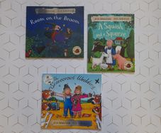 Julia Donaldson books: The Scarecrow wedding, (this book is now sold) . Room on the broom. A squash and a squeeze. (this book is now sold)