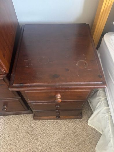 3 piece set bedroom mahogany effect furniture