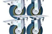 4 x Heavy Duty 75mm Swivel Castor Wheels Trolley Furniture Caster Brake with Free Bolt Fitting