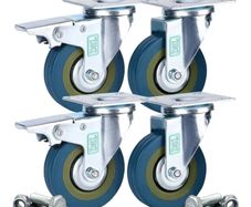 4 x Heavy Duty 75mm Swivel Castor Wheels Trolley Furniture Caster Brake with Free Bolt Fitting