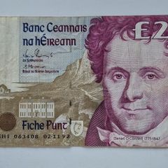 Central Bank Of Ireland 20 Pounds Vintage Banknote 1992