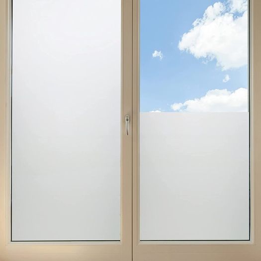 Privacy Window Film Self Adhensive Frosted Glass Film Opaque No Glue Static Cling Sticker for Office, Bathroom Living Room and Kitchen