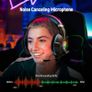 Gaming Headset Stereo Surround Sound Gaming Headphones with Breathing RGB Light & Adjustable Mic for PS4 PS5 PC Xbox One Laptop Mac Image 4