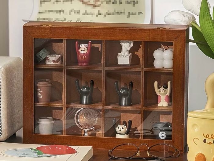 12 grid wooden storage box