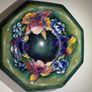 Rare Walter Moorcroft. Orchid Octagonal Footed Bowl. c.1950 Image 10