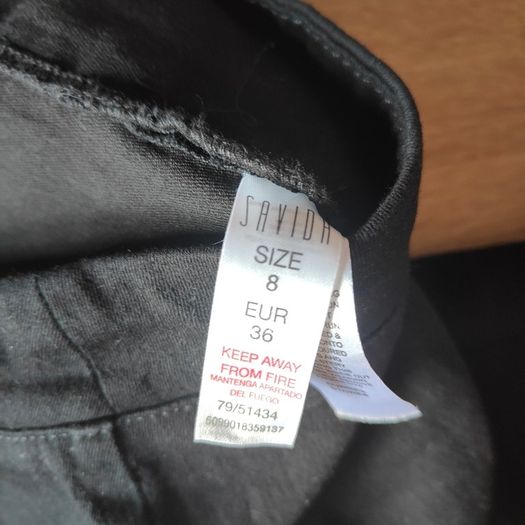 Black Denim  High waisted Trousers with side zip, size 8