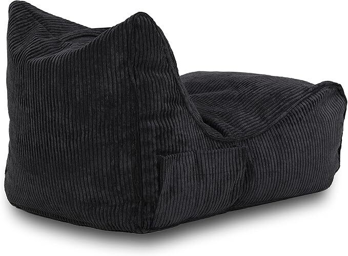 Corduroy Relax Chair Bean Bag Chair with Handle & Pocket Modern Soft Seating