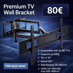 Tv Wall Bracket Tilt Swivel Long Arm 32"- 80"