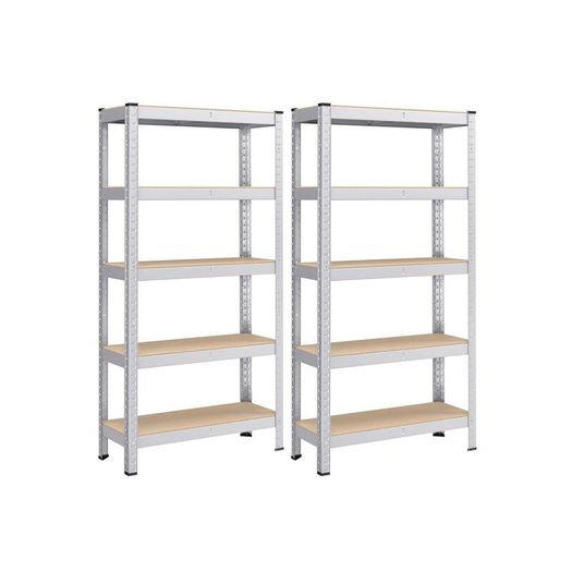 Set of 2 Heavy Duty Garage Storage Shelving Units 650kg Capacity Each